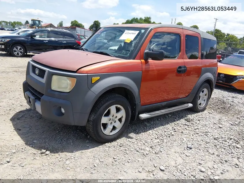 2003 Honda Element Ex VIN: 5J6YH28563L053449 Lot: 45264960