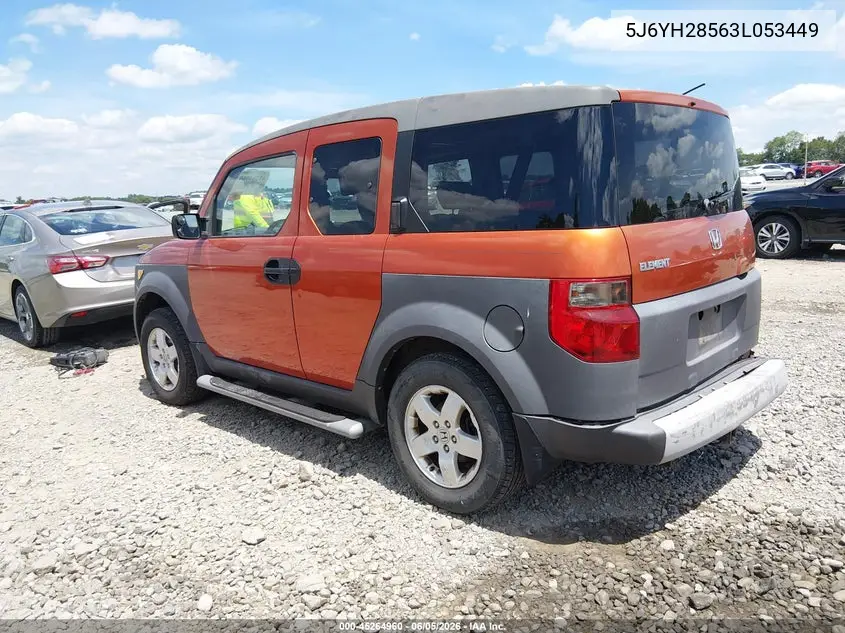2003 Honda Element Ex VIN: 5J6YH28563L053449 Lot: 45264960