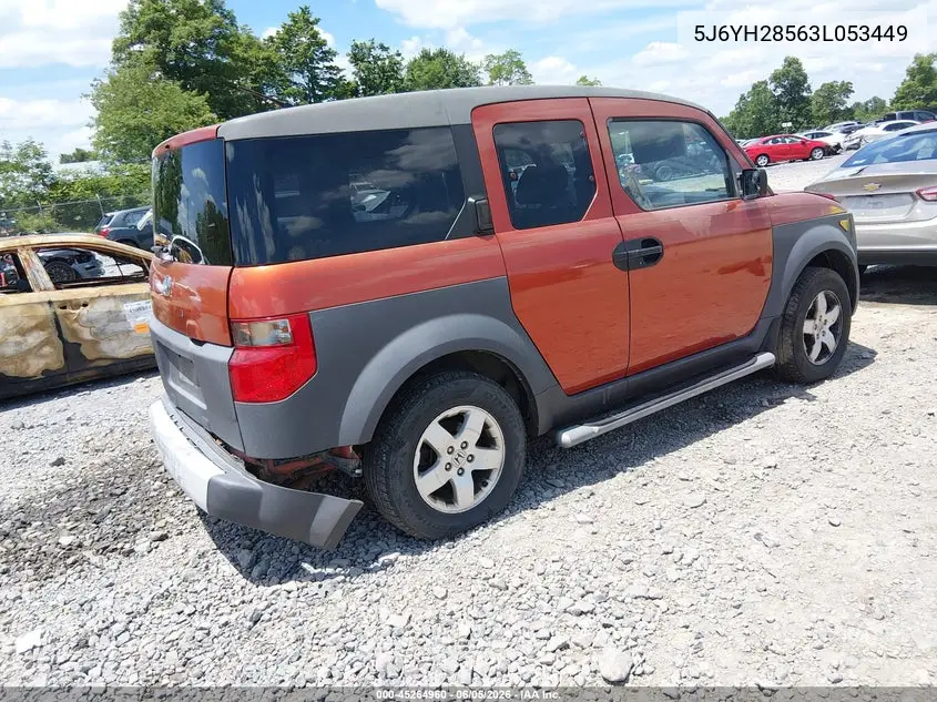 2003 Honda Element Ex VIN: 5J6YH28563L053449 Lot: 45264960