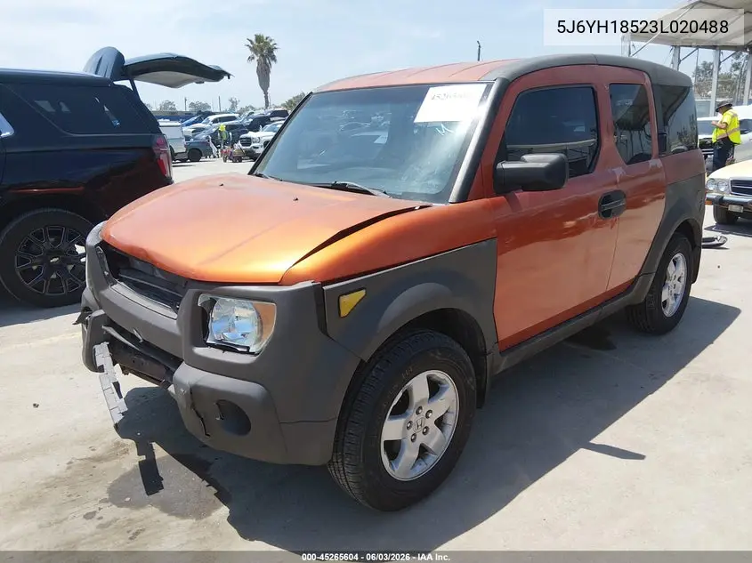 2003 Honda Element Ex VIN: 5J6YH18523L020488 Lot: 45265604
