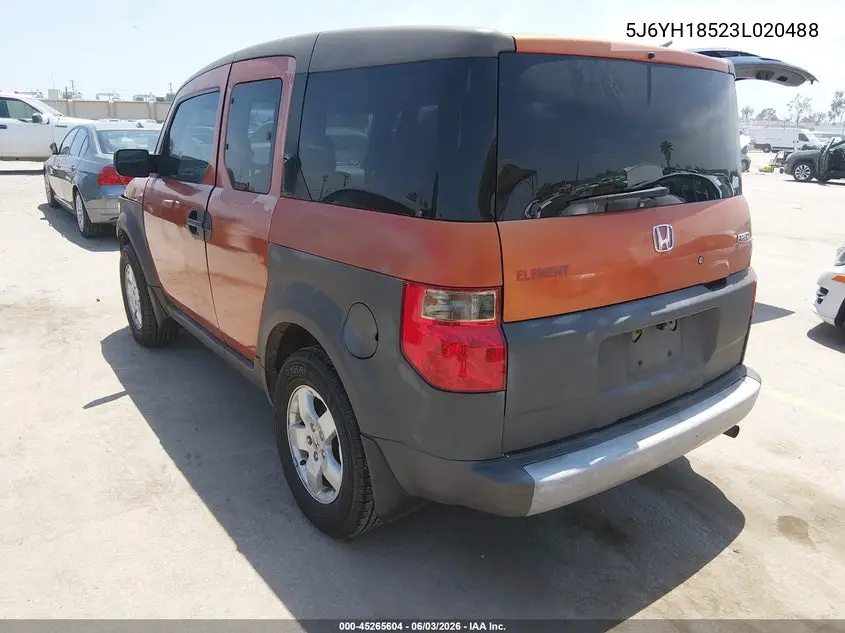 2003 Honda Element Ex VIN: 5J6YH18523L020488 Lot: 45265604