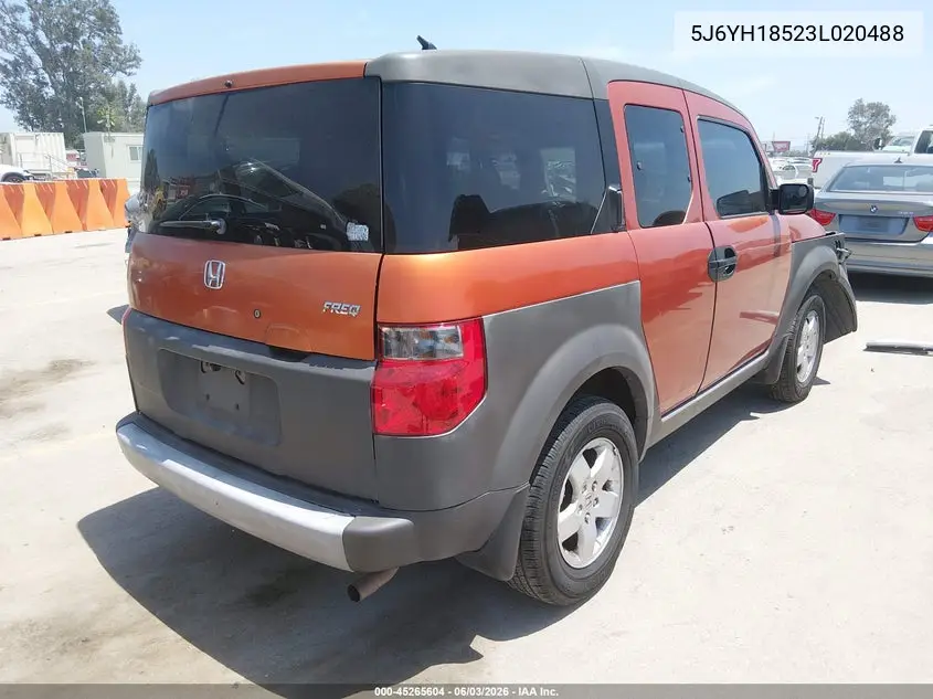 2003 Honda Element Ex VIN: 5J6YH18523L020488 Lot: 45265604
