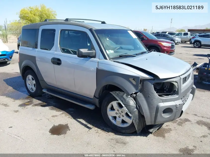 2003 Honda Element Ex VIN: 5J6YH18583L021189 Lot: 45278092