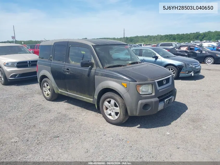 2003 Honda Element Ex VIN: 5J6YH28503L040650 Lot: 45288590