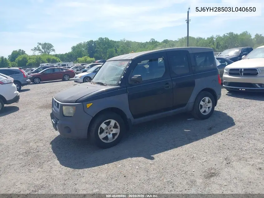 2003 Honda Element Ex VIN: 5J6YH28503L040650 Lot: 45288590