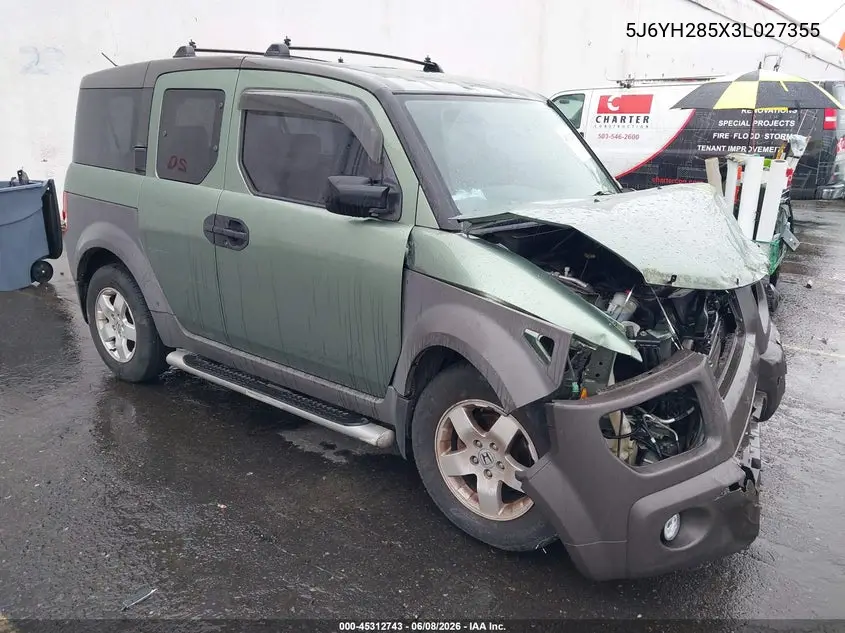 2003 Honda Element Ex VIN: 5J6YH285X3L027355 Lot: 45312743