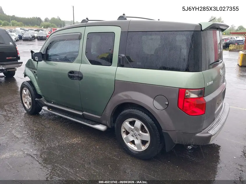 2003 Honda Element Ex VIN: 5J6YH285X3L027355 Lot: 45312743