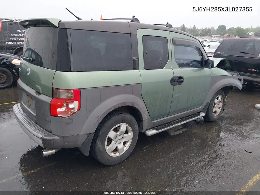 2003 Honda Element Ex VIN: 5J6YH285X3L027355 Lot: 45312743
