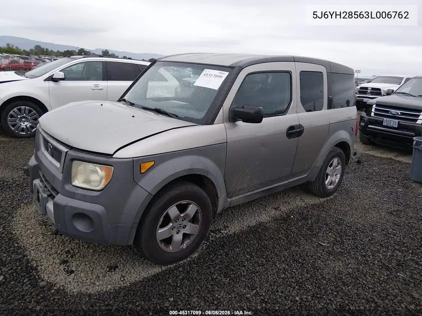 2003 Honda Element Ex VIN: 5J6YH28563L006762 Lot: 45317099