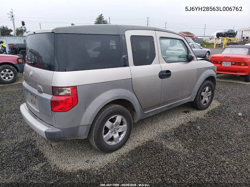 2003 Honda Element Ex VIN: 5J6YH28563L006762 Lot: 45317099