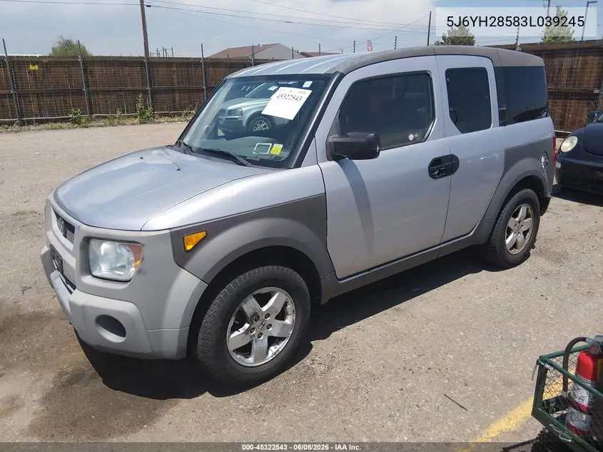2003 Honda Element Ex VIN: 5J6YH28583L039245 Lot: 45322543