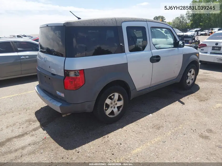 2003 Honda Element Ex VIN: 5J6YH28583L039245 Lot: 45322543