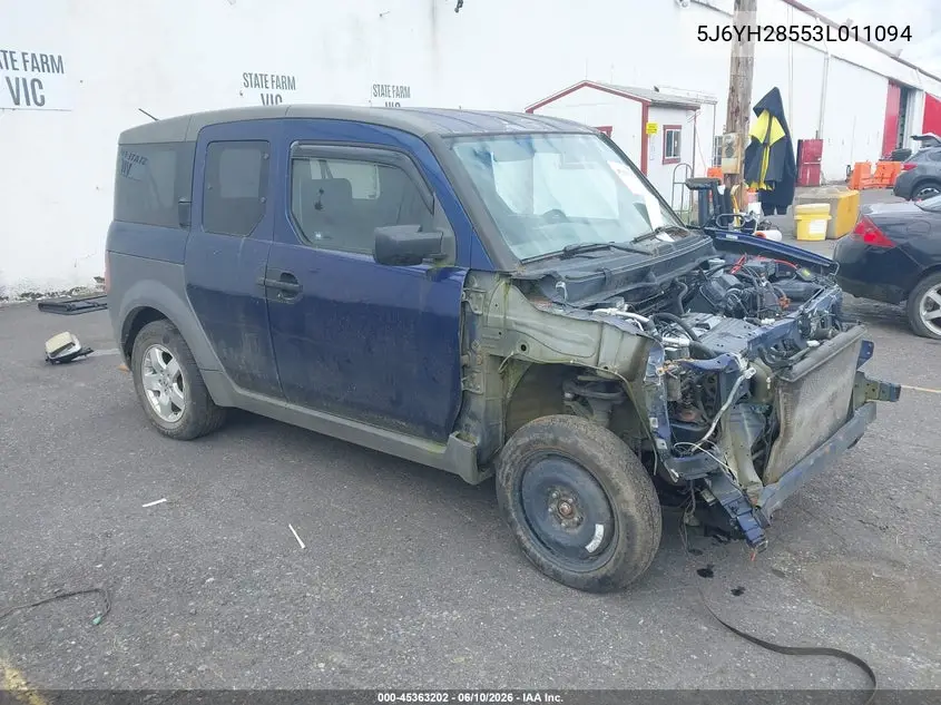 2003 Honda Element Ex VIN: 5J6YH28553L011094 Lot: 45363202