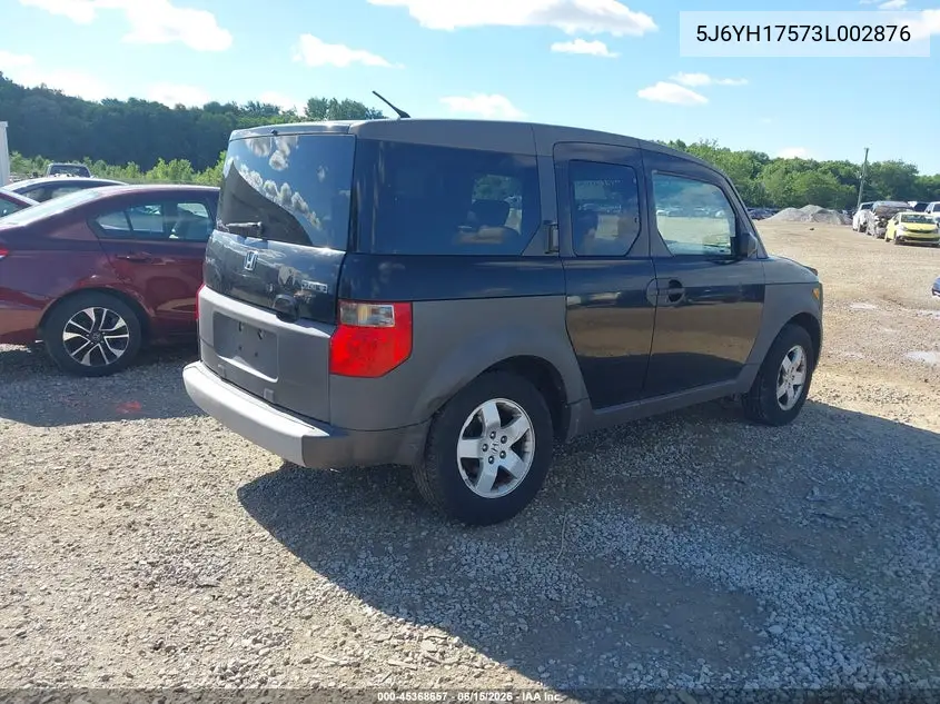 2003 Honda Element Ex VIN: 5J6YH17573L002876 Lot: 45368657