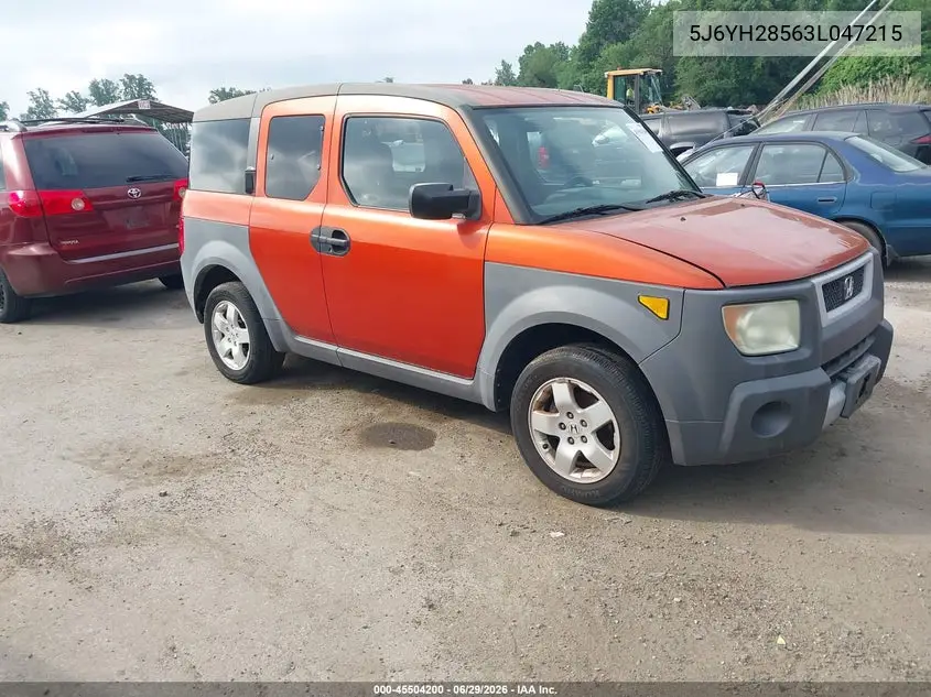 2003 Honda Element Ex VIN: 5J6YH28563L047215 Lot: 45504200