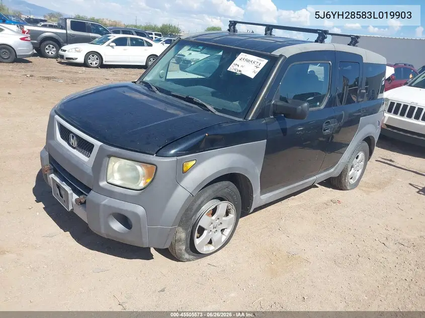2003 Honda Element Ex VIN: 5J6YH28583L019903 Lot: 45505573