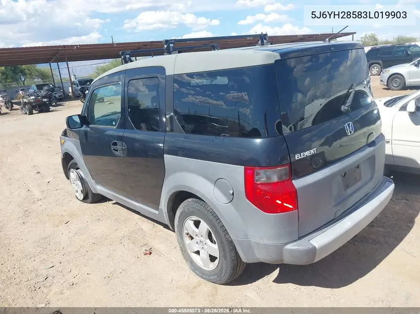 2003 Honda Element Ex VIN: 5J6YH28583L019903 Lot: 45505573