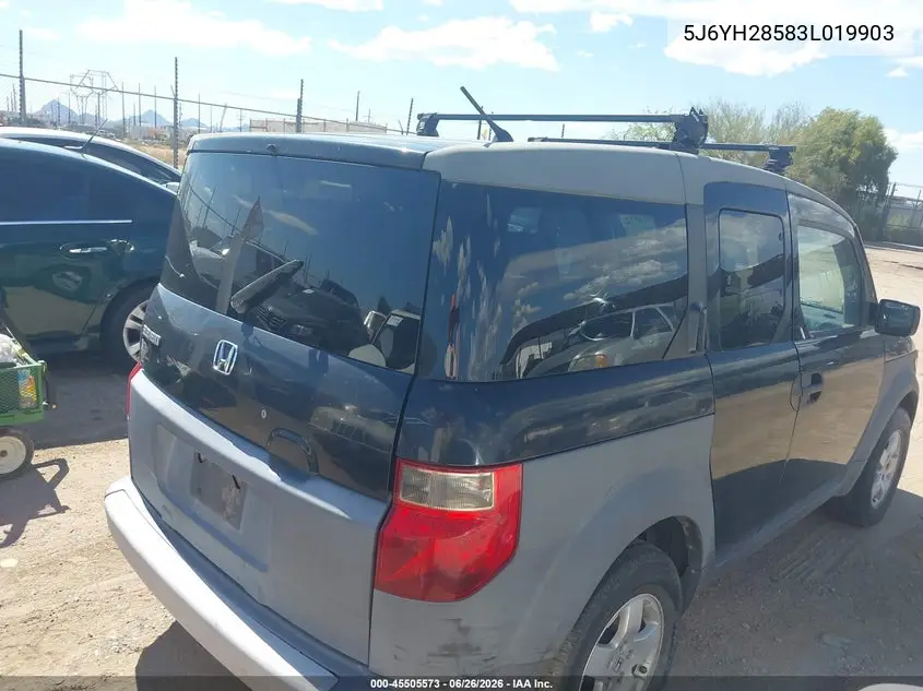 2003 Honda Element Ex VIN: 5J6YH28583L019903 Lot: 45505573