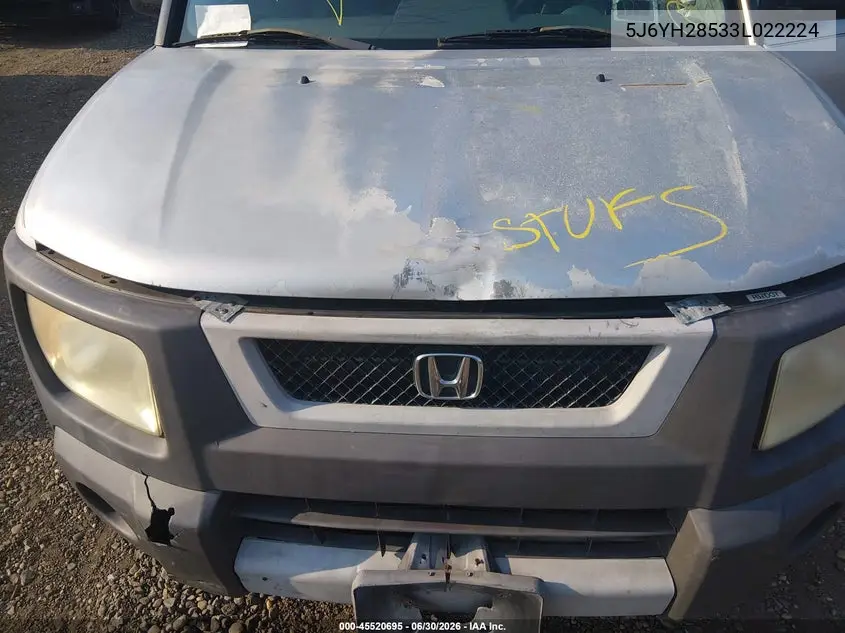 2003 Honda Element Ex VIN: 5J6YH28533L022224 Lot: 45520695