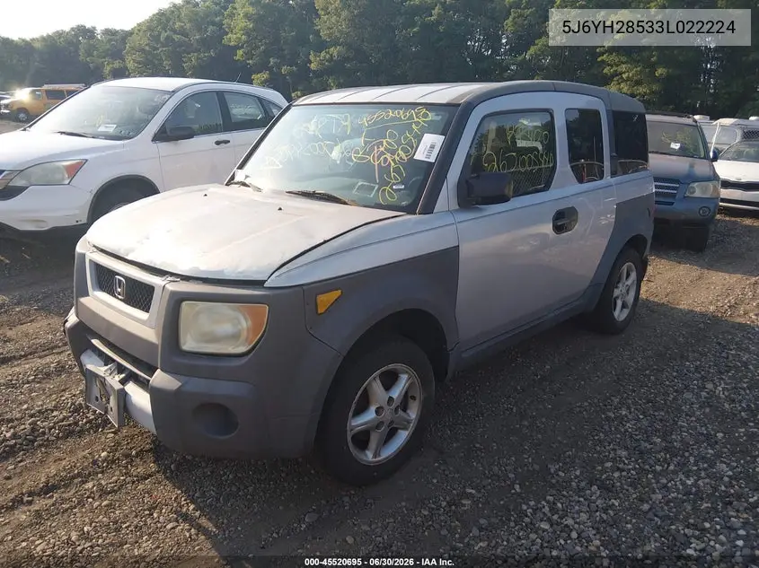 2003 Honda Element Ex VIN: 5J6YH28533L022224 Lot: 45520695