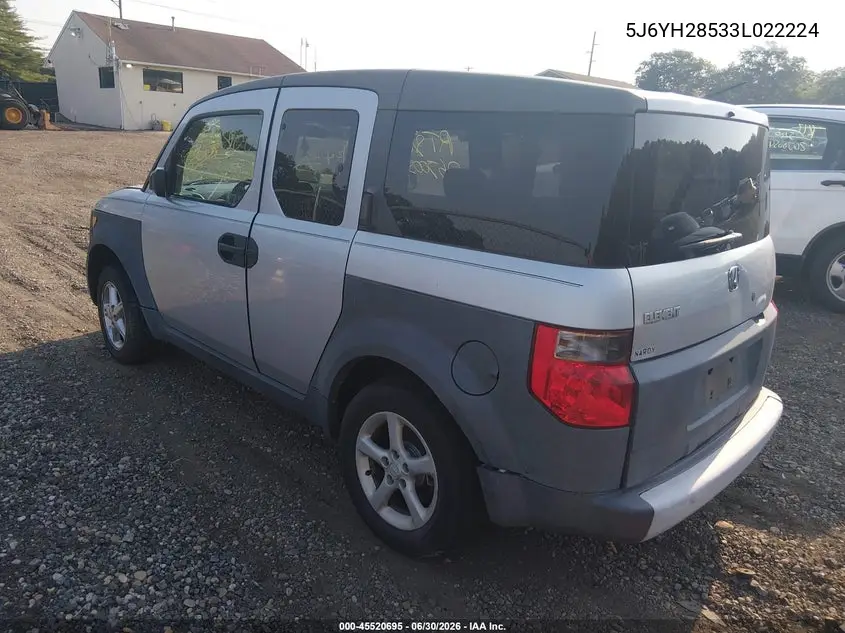 2003 Honda Element Ex VIN: 5J6YH28533L022224 Lot: 45520695