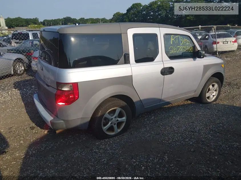 2003 Honda Element Ex VIN: 5J6YH28533L022224 Lot: 45520695