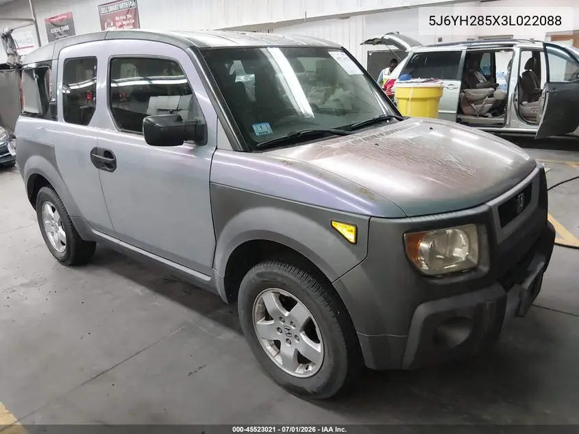 2003 Honda Element Ex VIN: 5J6YH285X3L022088 Lot: 45523021