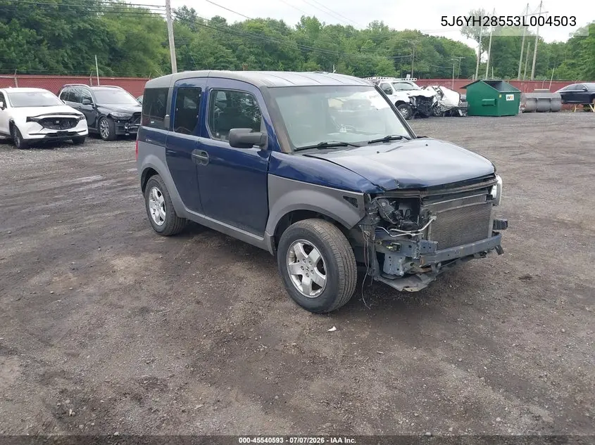 2003 Honda Element Ex VIN: 5J6YH28553L004503 Lot: 45540593
