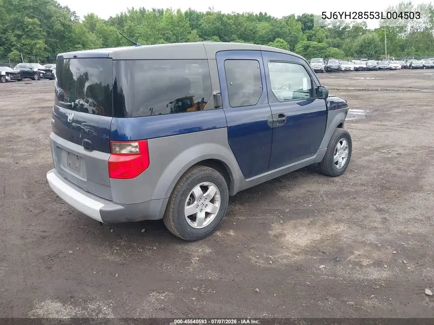 2003 Honda Element Ex VIN: 5J6YH28553L004503 Lot: 45540593
