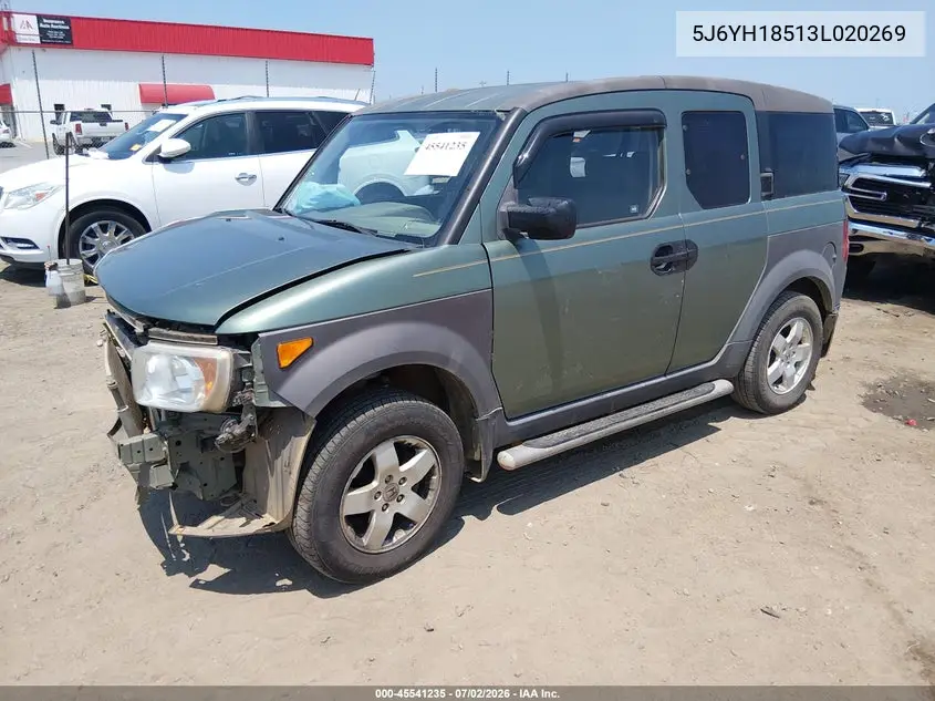 2003 Honda Element Ex VIN: 5J6YH18513L020269 Lot: 45541235