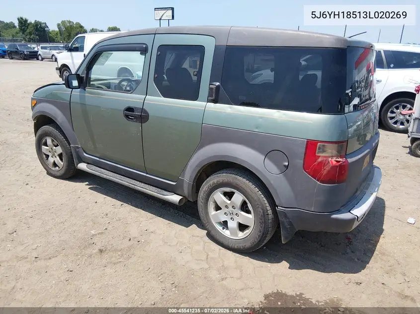 2003 Honda Element Ex VIN: 5J6YH18513L020269 Lot: 45541235