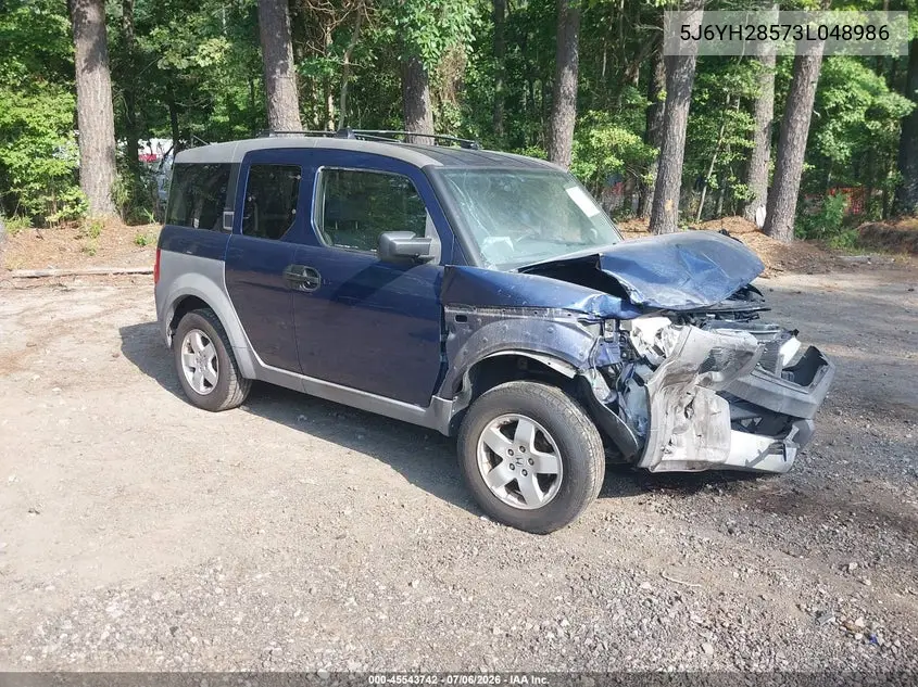 2003 Honda Element Ex VIN: 5J6YH28573L048986 Lot: 45543742