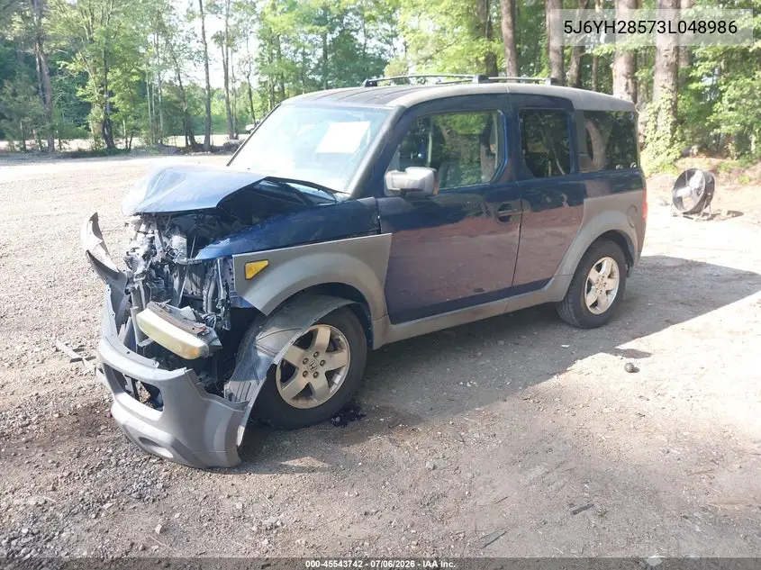 2003 Honda Element Ex VIN: 5J6YH28573L048986 Lot: 45543742