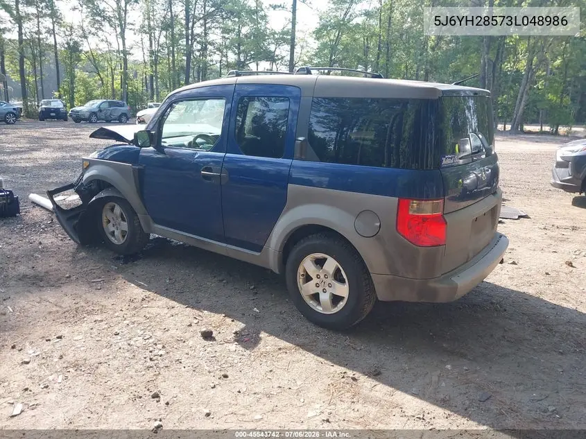 2003 Honda Element Ex VIN: 5J6YH28573L048986 Lot: 45543742