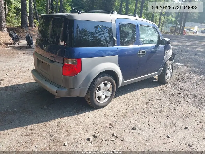 2003 Honda Element Ex VIN: 5J6YH28573L048986 Lot: 45543742