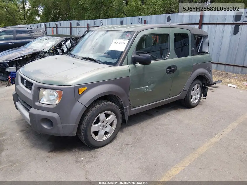 2003 Honda Element Ex VIN: 5J6YH28583L053002 Lot: 45576391