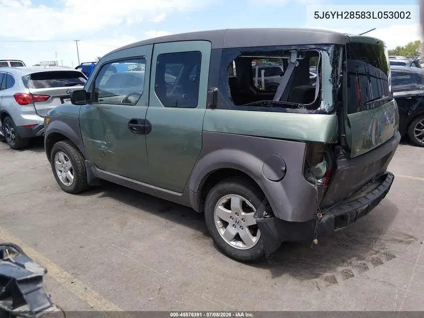 2003 Honda Element Ex VIN: 5J6YH28583L053002 Lot: 45576391