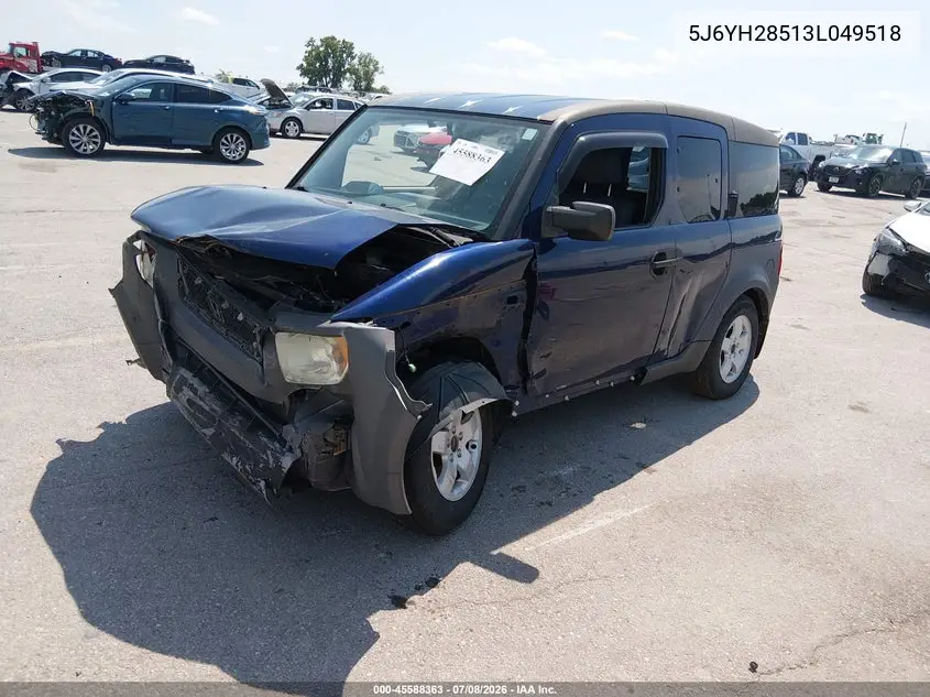 2003 Honda Element Ex VIN: 5J6YH28513L049518 Lot: 45588363