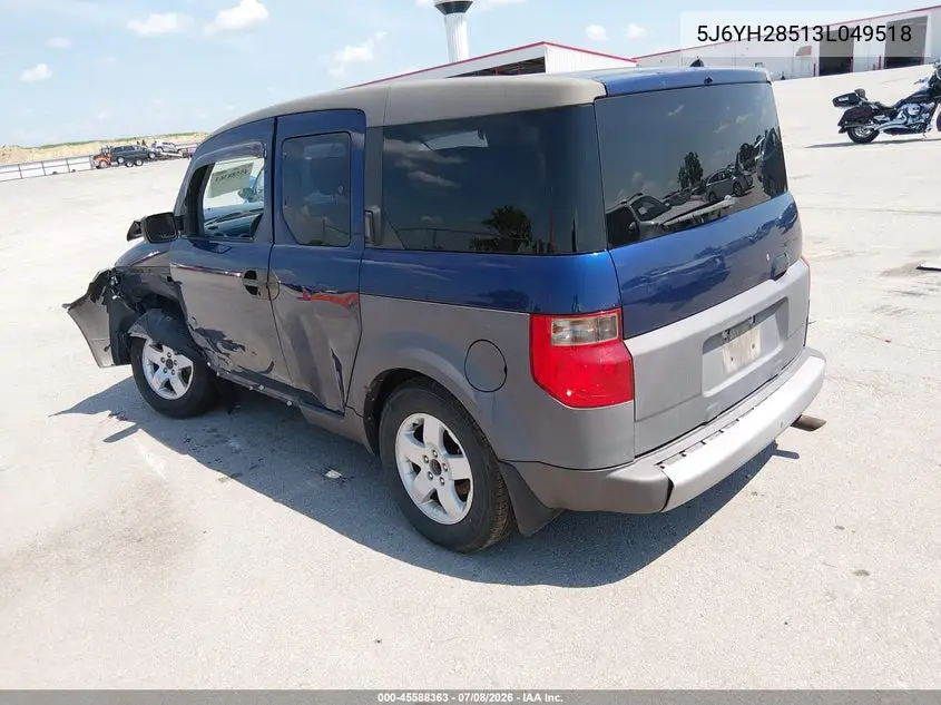 2003 Honda Element Ex VIN: 5J6YH28513L049518 Lot: 45588363