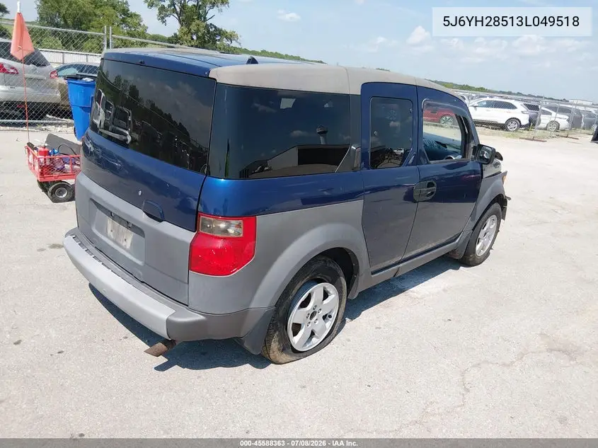2003 Honda Element Ex VIN: 5J6YH28513L049518 Lot: 45588363