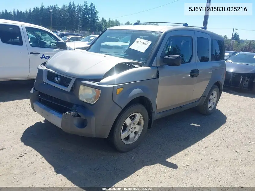 2003 Honda Element Ex VIN: 5J6YH28583L025216 Lot: 45597601