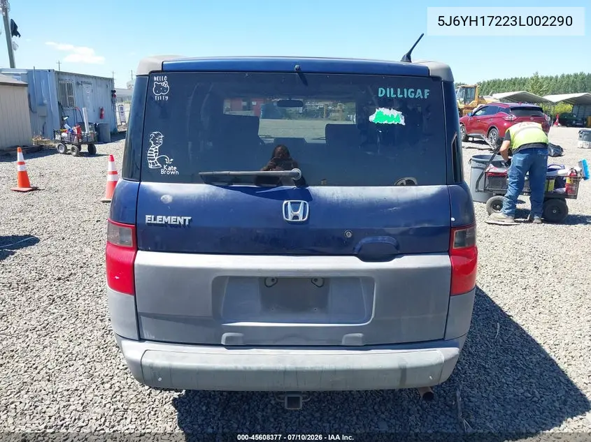 2003 Honda Element Dx VIN: 5J6YH17223L002290 Lot: 45608377