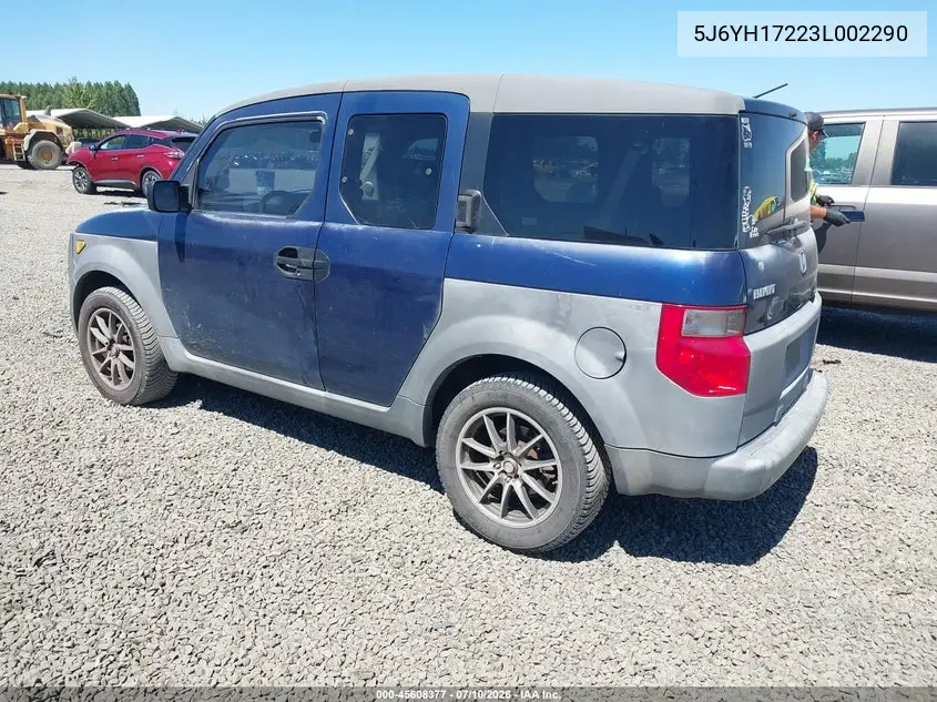2003 Honda Element Dx VIN: 5J6YH17223L002290 Lot: 45608377