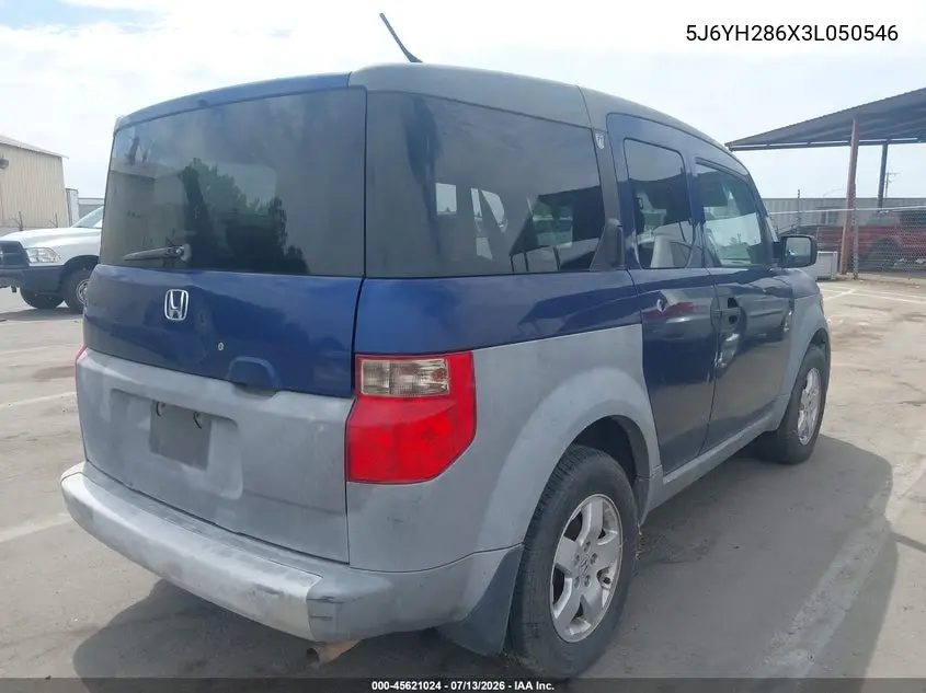 2003 Honda Element Ex VIN: 5J6YH286X3L050546 Lot: 45621024