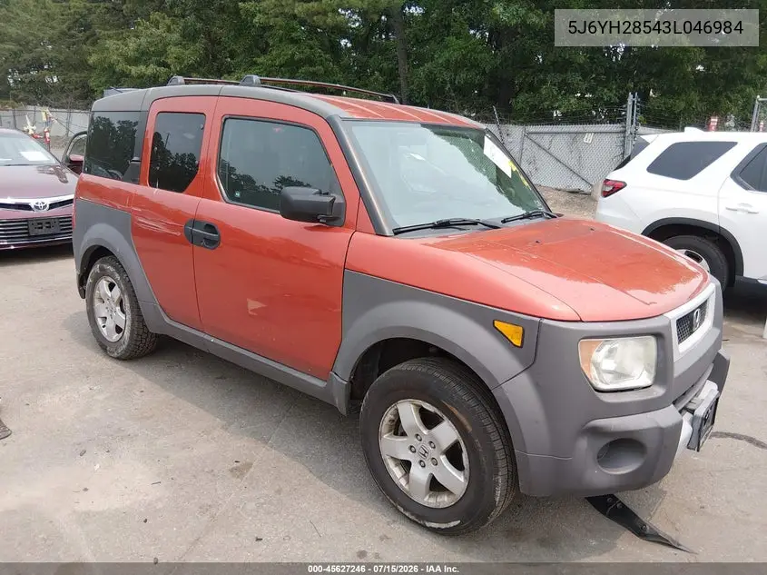 2003 Honda Element Ex VIN: 5J6YH28543L046984 Lot: 45627246
