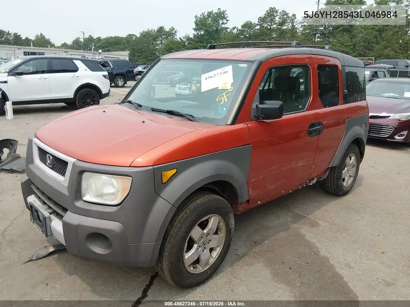 2003 Honda Element Ex VIN: 5J6YH28543L046984 Lot: 45627246