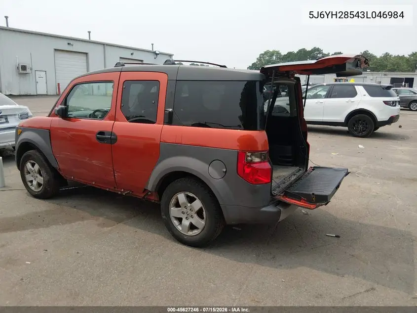 2003 Honda Element Ex VIN: 5J6YH28543L046984 Lot: 45627246
