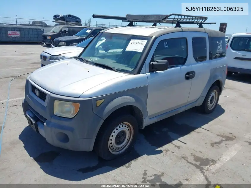 2003 Honda Element Dx VIN: 5J6YH18263L006325 Lot: 45652442