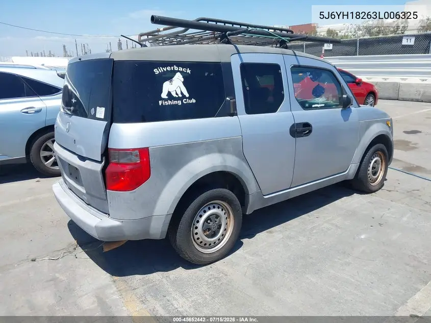 2003 Honda Element Dx VIN: 5J6YH18263L006325 Lot: 45652442