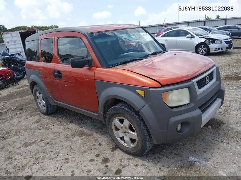 2003 Honda Element Ex VIN: 5J6YH18533L022038 Lot: 45653765